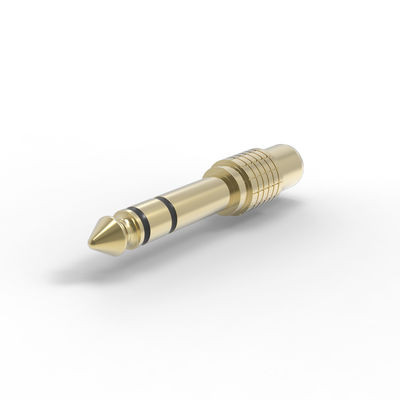 Metal Headphone 6.35 Mm Jack Plug Waterproof Through Hole Mounting