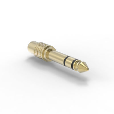 Metal Headphone 6.35 Mm Jack Plug Waterproof Through Hole Mounting