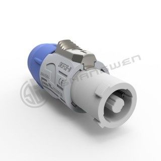 White Cu Power Connector Plug  / Circular Plug Socket Female IP44 Screw Type 3 Contact