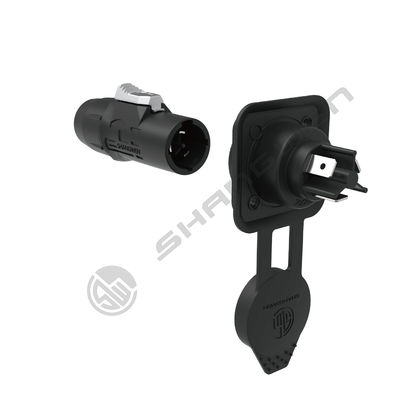 PA6 Plastic Male Waterproof Power Connector Corrosion Resistance For LED Display