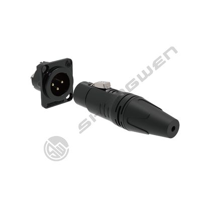 3 Pin XLR Male Connector Waterproof DMX Thread Coupling Audio Video Connector Female Socket for Outdoor