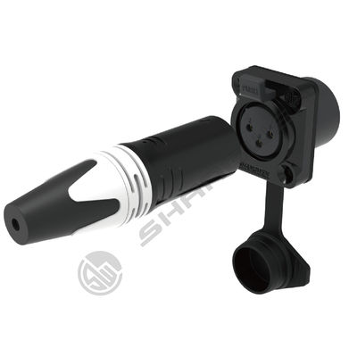 Powerful Outdoor Waterproof 3 Pin XLR Plug Female Socket Adapter for DMX Panel Mount Audio Wire Connector Copper Material