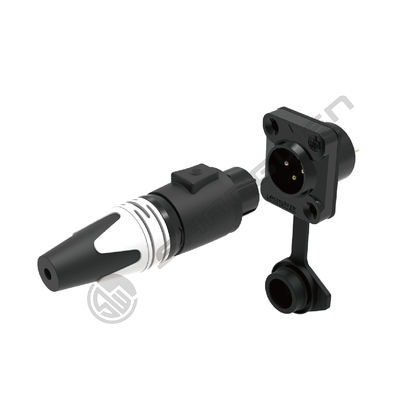 Powerful Outdoor Waterproof 3 Pin XLR Plug Female Socket Adapter for DMX Panel Mount Audio Wire Connector Copper Material
