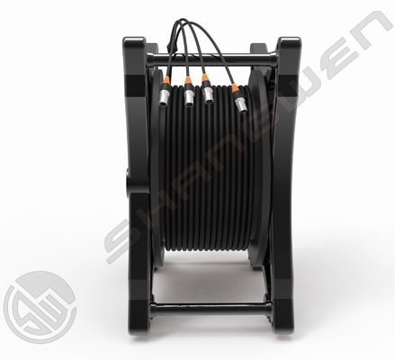 Multi-Channel Cable 4 Channel 4x16A Signal Sockets Industrial Electric CAT6 SF/UTP Network Cord Retractable Reel Cable Drum