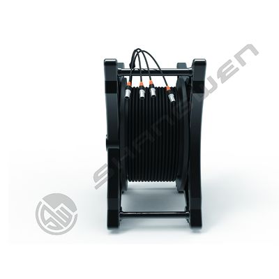 Multi-Channel Cable 4 Channel 4x16A Signal Sockets Industrial Electric CAT6 SF/UTP Network Cord Retractable Reel Cable Drum