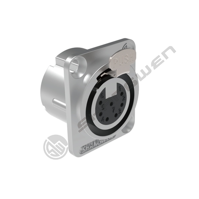 IP40 Indoor Audio Cable Plug 7-Pin XLR Female Socket Connector with 3.5mm Gold Conductor Shell Plating and High Durability