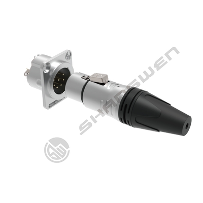 IP40 Indoor Audio Cable Plug 7-Pin XLR Female Socket Connector with 3.5mm Gold Conductor Shell Plating and High Durability