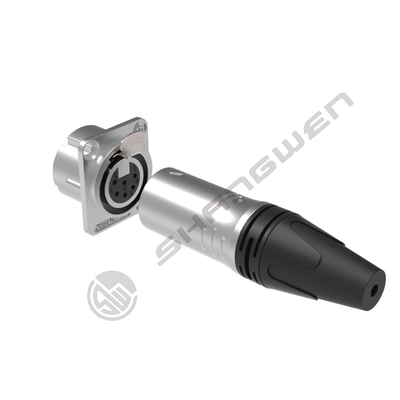 Industrial Electronics Accessories 6-Pin XLR Audio Video Connectors Indoor IP40 Protection 6-Pole Plug Socket Male Female