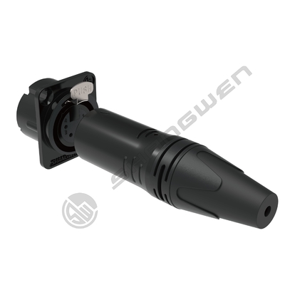Audio IP40 Protection XLR Mount Connector for Silver 4-Pole Wireless DMX Cable in Industrial Electronics