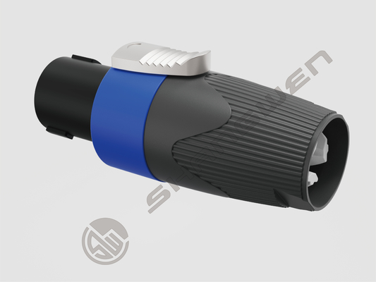 4 Pole D-Shape 4Pin Female to Male Speakon Cable Connector for Loudspeaker Connection