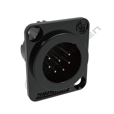 Zinc Alloy Housing Material Black IP40 Indoor Protection 7-Pin XLR Audio Video Connectors Female to Male Plug Socket