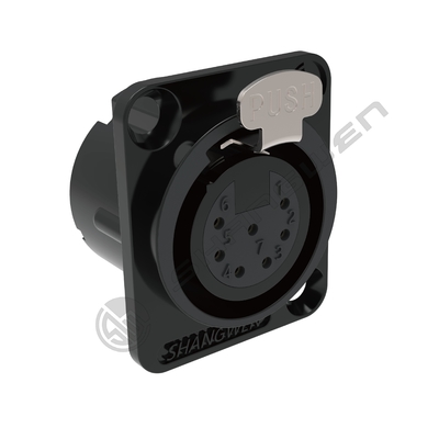 Zinc Alloy Housing Material Black IP40 Indoor Protection 7-Pin XLR Audio Video Connectors Female to Male Plug Socket
