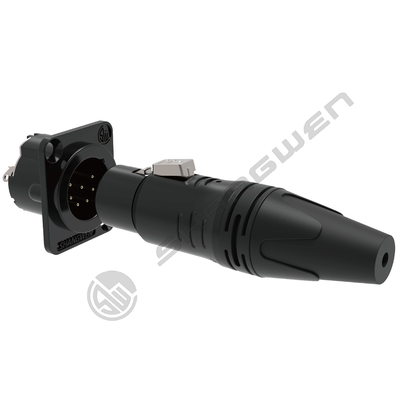 Zinc Alloy Housing Material Black IP40 Indoor Protection 7-Pin XLR Audio Video Connectors Female to Male Plug Socket