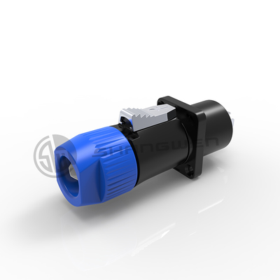 Customized 4-Pin Male Chassis Loudspeakers Connector with 30A Rated Current and Rectangle Shape