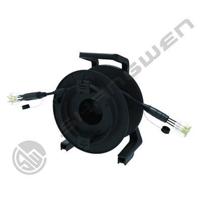 Networking Portable Fiber Optic Cable Reel with SC/LC/FC Connector and 4/6/8 Cores Multimode OM2/OM3/OM4 Cable Drum