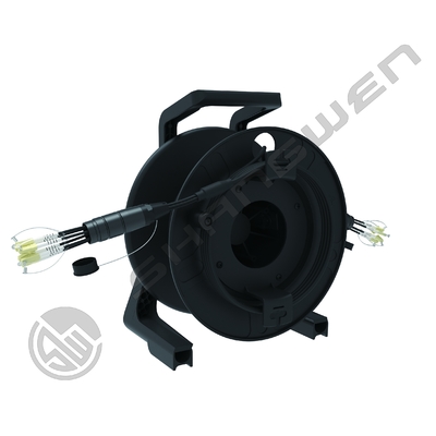 Networking Portable Fiber Optic Cable Reel with SC/LC/FC Connector and 4/6/8 Cores Multimode OM2/OM3/OM4 Cable Drum
