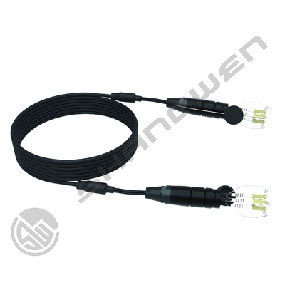 OM2/OM3/OM4 Fiber Category TPU Armored Jumper LC FC SC ST Multimode Fiber Optic CL3 Network Cable Cores in Black for Your