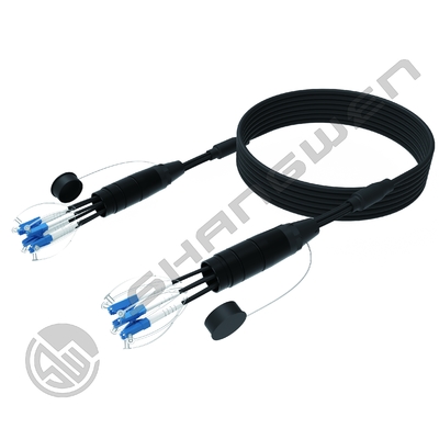 Black 4/6/8 Cores Outdoor Armored PDLC LC SC FC Singlemode 4Fibers 6Cores 8 Fibers Option Meters Patch Cord Bundle Reel Drum
