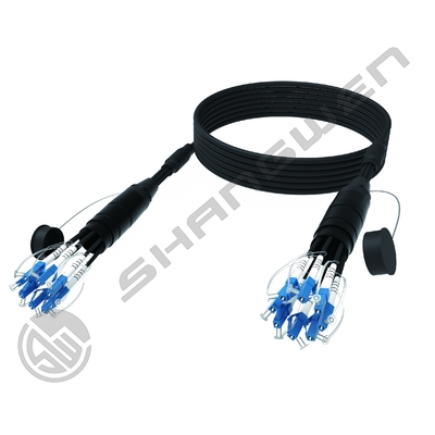 Black 4/6/8 Cores Outdoor Armored PDLC LC SC FC Singlemode 4Fibers 6Cores 8 Fibers Option Meters Patch Cord Bundle Reel Drum