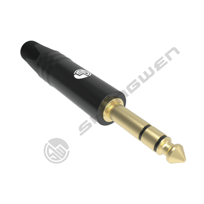 Metal 6.35 mm Jack Plug Through Hole Audio Jack Connector 2 Contact Jack Connector 6.35 mm Cable Mount Stereo Plug 2 Pole