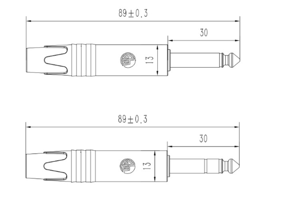Metal 6.35 mm Jack Plug Through Hole Audio Jack Connector 2 Contact Jack Connector 6.35 mm Cable Mount Stereo Plug 2 Pole