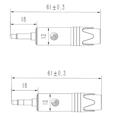 TRS Metal 3.5 mm Jack Plug Through Hole Audio Jack Connector 1 Contact Jack Connector Cable Plug Audio 3.5mm 1/4 Mono