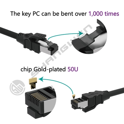 Black CAT6 FTP 24AWG Ethernet Network Cable 4pair Cross CE UL Multiple Copper Twist 100% Oxygen-free Copper 1m/2M/3M/5M