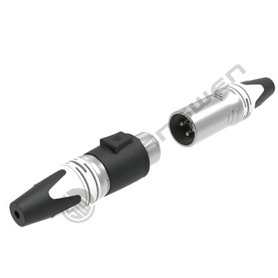 Outdoor IP65 Waterproof 3-Pin XLR Connector 5-8mm Wire Diameter Cu Alloy Contacts Male/Female Plug Audio Cable Connector 3-Pin