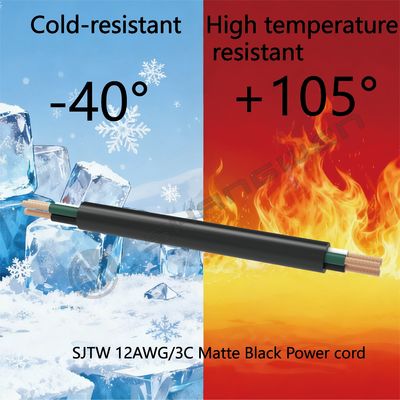 12awg 3 Core SJTW 300V PVC Soft Power Cable Cord 12AWG  3C SJTW 300V 105℃ 12AWG 3 Conductor SJTW Soft Cord Cable