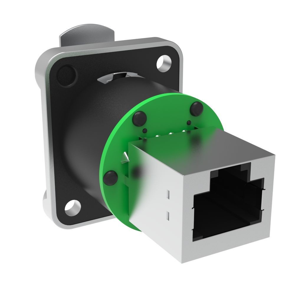 Panel Mount Waterproof Rj45 Network Connector Right Angle Shield Female ...