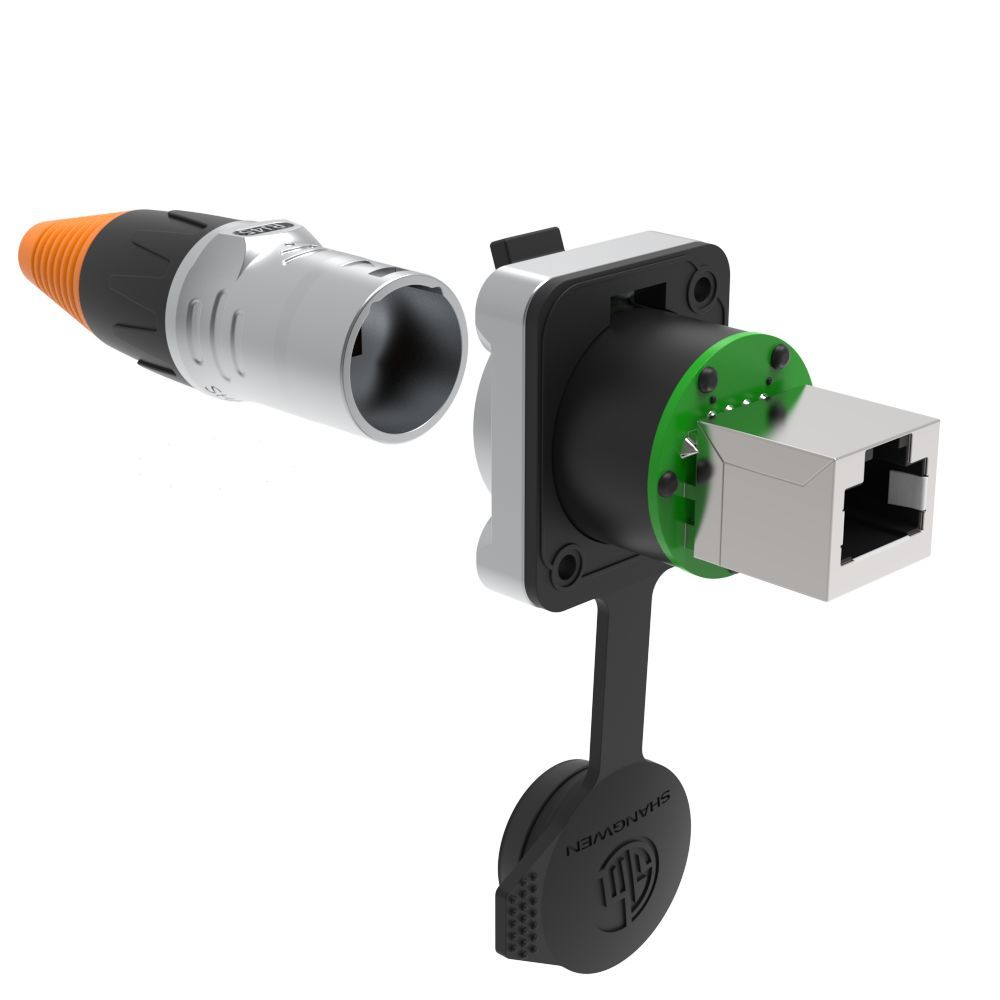 Outdoor Waterproof IP65 CAT5E 8P RJ45 Panel Mount Ethernet Network ...