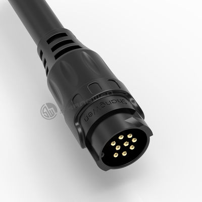 Electrical M19 Connector Plastic Wrap 9 Pin Male Connector Waterproof