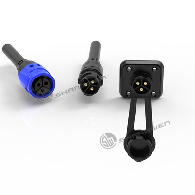 Small IP67 Connector 3 Pin Male Connector Plastic Screw M19 Series