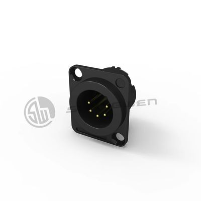 Female D Shape IP67 Connector Accessories in Black/Yellow Pack of 10