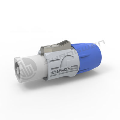 White Cu Power Connector Plug  / Circular Plug Socket Female IP44 Screw Type 3 Contact