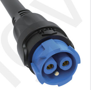 10A Solder Overmolded M19 Connector 3pin Blue Aluminum Alloy Shell Nylon PA66