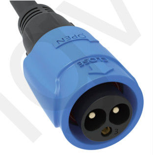 10A Solder Overmolded M19 Connector 3pin Blue Aluminum Alloy Shell Nylon PA66