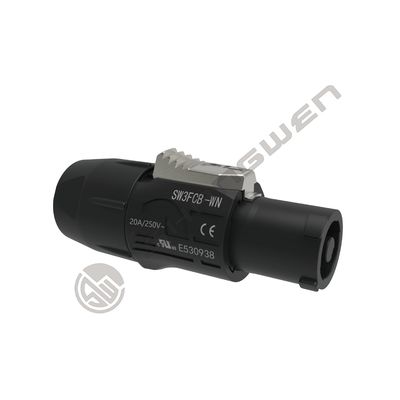 CQC、CE、UL Waterproof Powercon Plug Black Connector 250v 20A