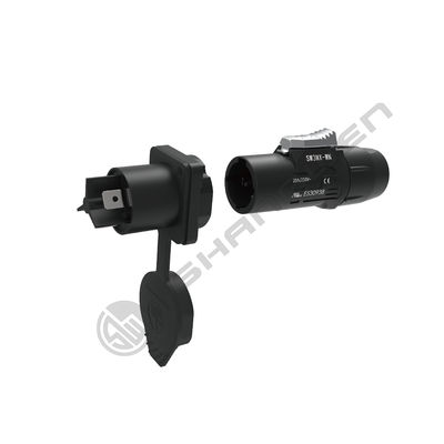 Outdoor Powercon Connector Waterproof Male Female Plug Connector IP65 Outdoor Panel Mount Power Socket 3-Pin Male Audio Connector with LED Display 20A Chassis Socket for Audio Power Solutions