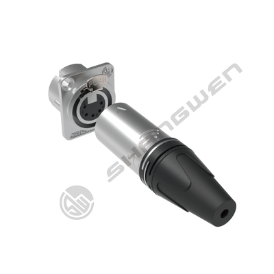 7.5A Rated Current XLR Connector Male and Female Panel Mount Jacks for Audio Connections in Indoor Environments