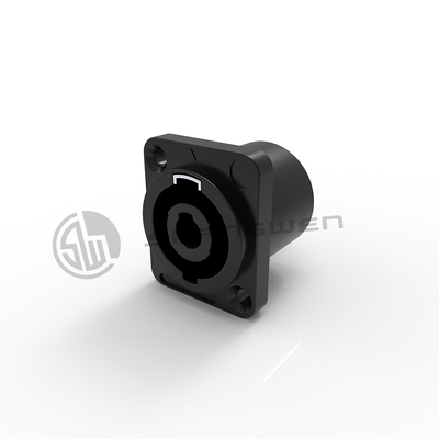 D-Shape 4-Pin Industrial Electronics Loudspeaker Chassis Latch Lock Plastic Copper Male Bronze Pillar Speaker Connector