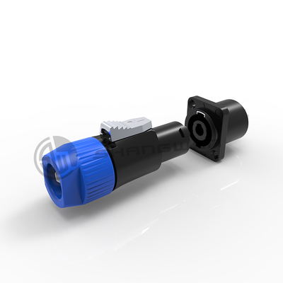 Customized 4-Pin Male Chassis Loudspeakers Connector with 30A Rated Current and Rectangle Shape