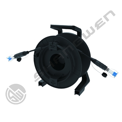 Outdoor Networking 50M Length Singlemode TPU Waterproof Fiber Optic Cable Drum Reel with LC-LC Connectors OM2/OM3/OM4