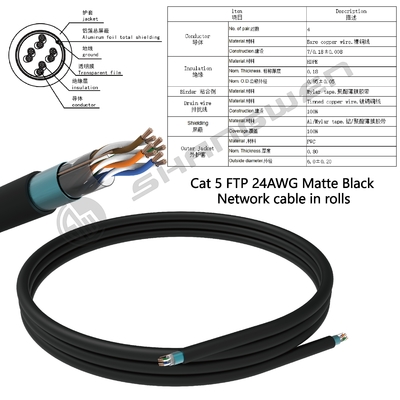 High Quality FTP Cat5e 24awg LAN Cable Wholesale Communication Patch Cord Cable for Network Cat5E