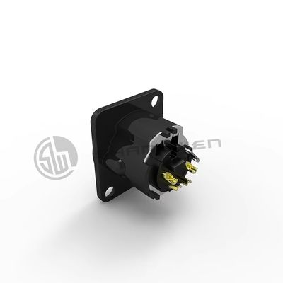 New XLR 4 Pin Female Socket IP40 Indoor Audio Video Cable Connector with Solder Adapter Cable Connector XLR 4 Pin Female Chassis