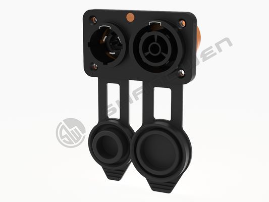 IP65 Outdoor Triple Core 2-in-1 Electrical Connection Lockable PowerCON TRUE1 Chassis Connector with Male Female Pins