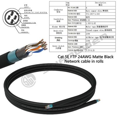 CAT5E FTP Internet Cable RJ45 Cat5e 24AWG FTP 4pair Copper CE UL Multiple Twist Soft CAT5e Outdoor COPPER Ethernet Cable Reel