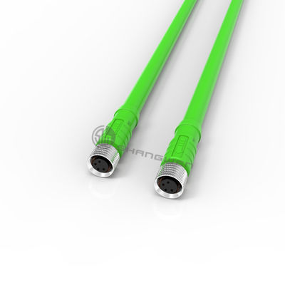 Factory Sales Industrial Circular Cable Green Electrical Wire M8 Ip67 Waterproof 4 Pin Connector
