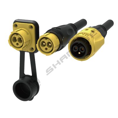 Power Supply Waterproof  Push-pull Self-locking Yellow Industrial Male Socket Power Connector M19 Push Lock 3 Pin Connector