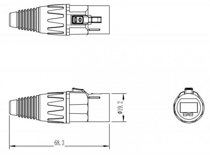 Bridge Rj45 Ip65 IP65 Waterproof Rj45 Male And Female Connector Metal Button Upgrade Model